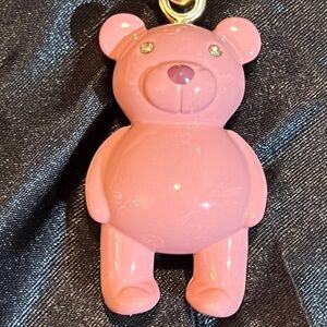 Pink Bear Keychain Charm